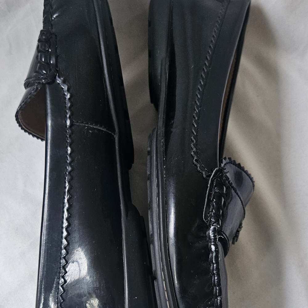 Coach Odette Black Patent Leather Loafers Non Slip Rubber Sole Women's Size 6.5 - Picture 5 of 7